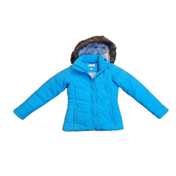 Columbia Women's Hooded Winter Coat Jacket Aqua Size S Small - Picture 1 of 10